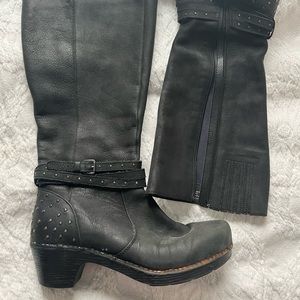 Tall black studded Dansko boots size 41